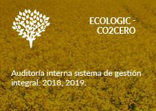 ECOLOGIC- CO2CERO. Auditoría interna sistema de gestión integral. 2018, 2019.