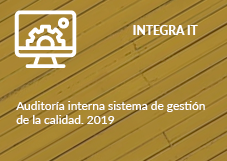 INTEGRA IT. Auditoría interna sistema de gestión de la calidad. 2019